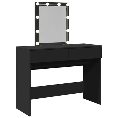 Dressing Table with LED Black 100x40x130 cm - Bend