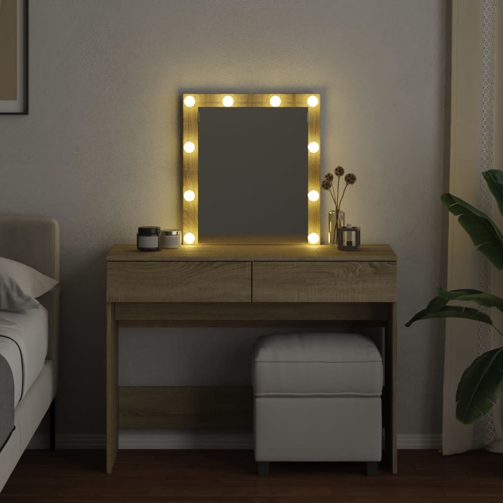 Dressing Table with LED Sonoma Oak 100x40x130 cm - Bend