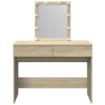 Dressing Table with LED Sonoma Oak 100x40x130 cm - Bend