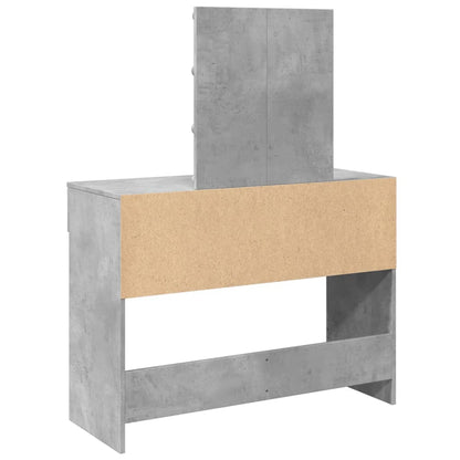 Dressing Table with LED Concrete Grey 100x40x130 cm - Bend