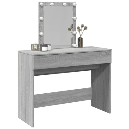 Dressing Table with LED Grey Sonoma 100x40x130 cm