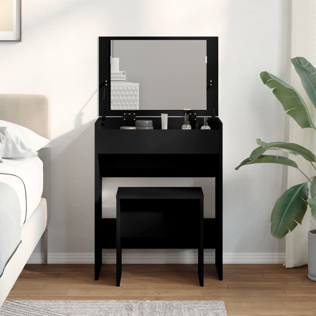 Dressing Table and Stool Black 60x40x113.5 cm - Bend