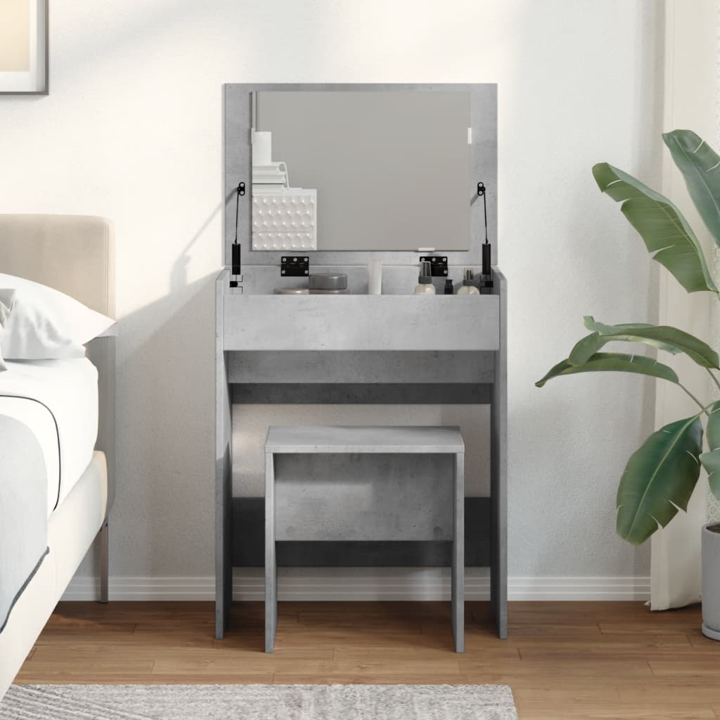 Dressing Table and Stool Concrete Grey 60x40x113.5 cm - Bend