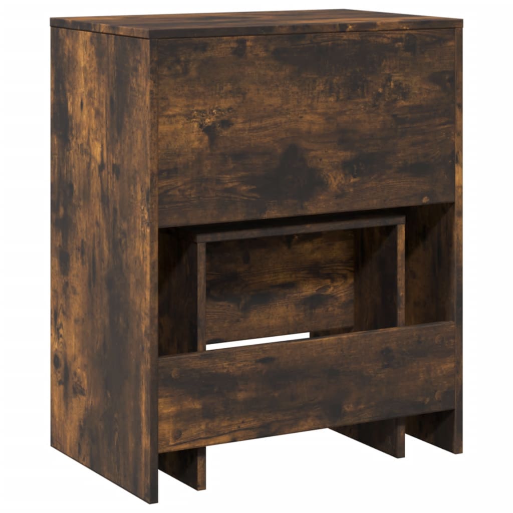 Dressing Table and Stool Smoked Oak 60x40x113.5 cm - Bend