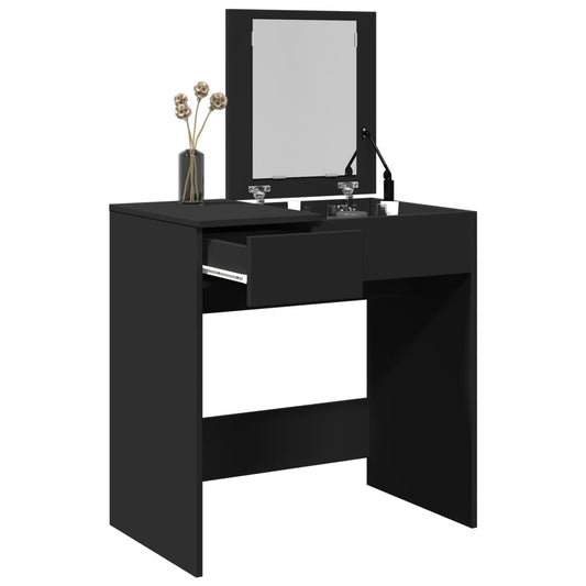 Dressing Table with Mirror Black 73x46.5x120 cm