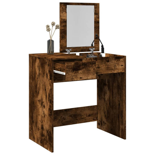 Dressing Table with Mirror Smoked Oak 73x46.5x120 cm - Bend