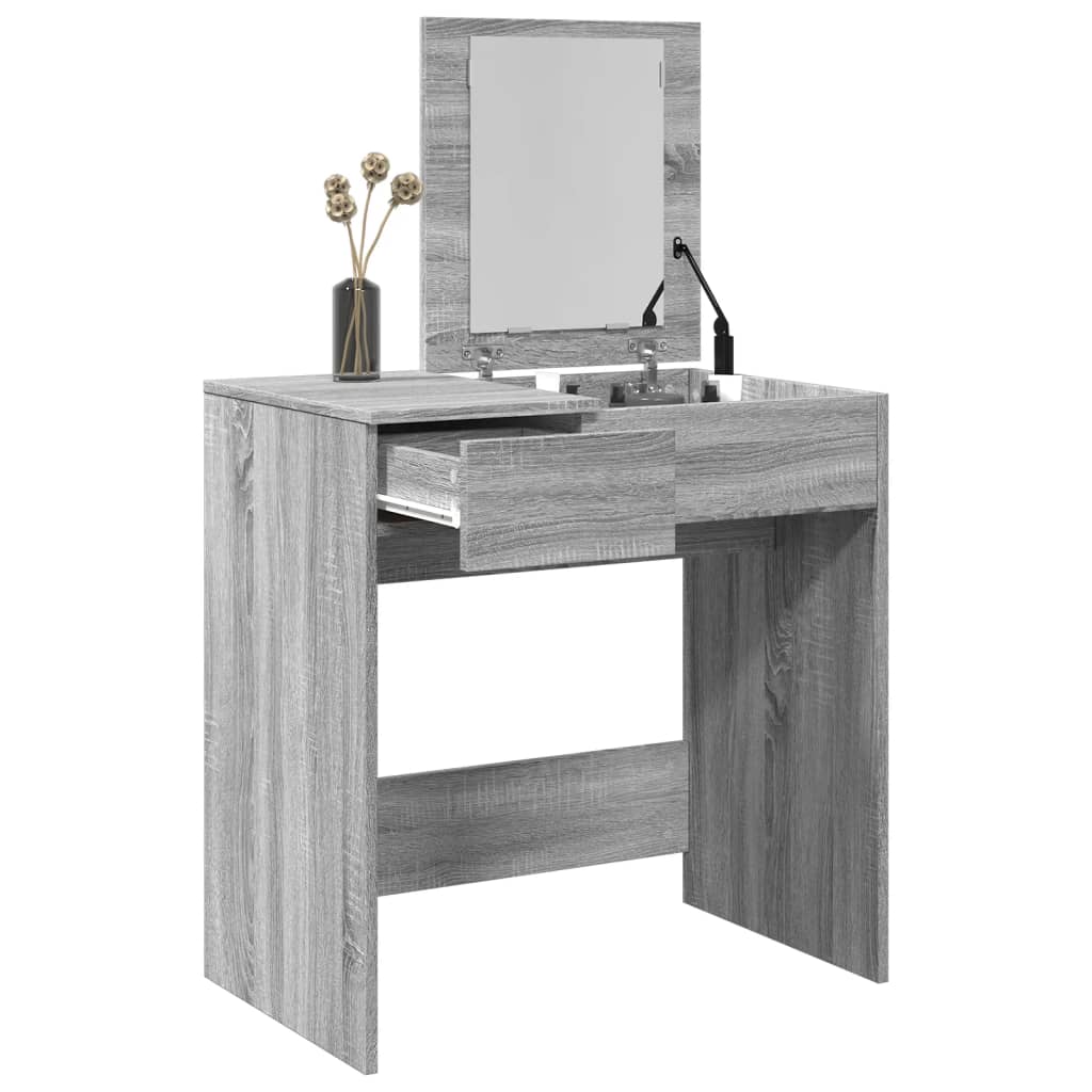 Dressing Table with Mirror Grey Sonoma 73x46.5x120 cm - Bend