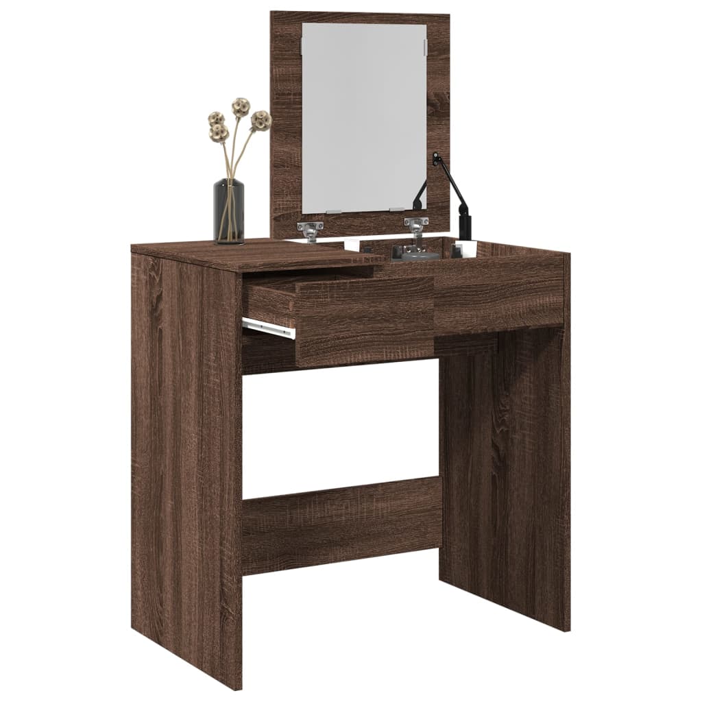 Dressing Table with Mirror Brown Oak 73x46.5x120 cm - Bend