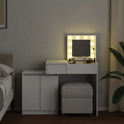 Dressing Table with LED White 115x37x110.5 cm - Bend