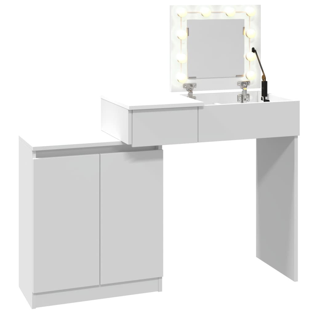 Dressing Table with LED White 115x37x110.5 cm - Bend