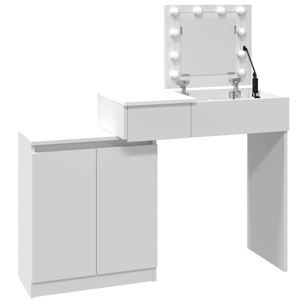 Dressing Table with LED White 115x37x110.5 cm - Bend