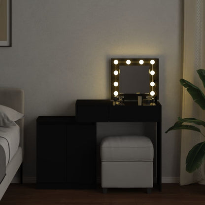 Dressing Table with LED Black 115x37x110.5 cm - Bend