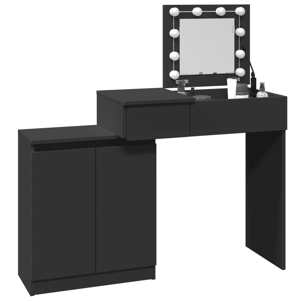 Dressing Table with LED Black 115x37x110.5 cm - Bend