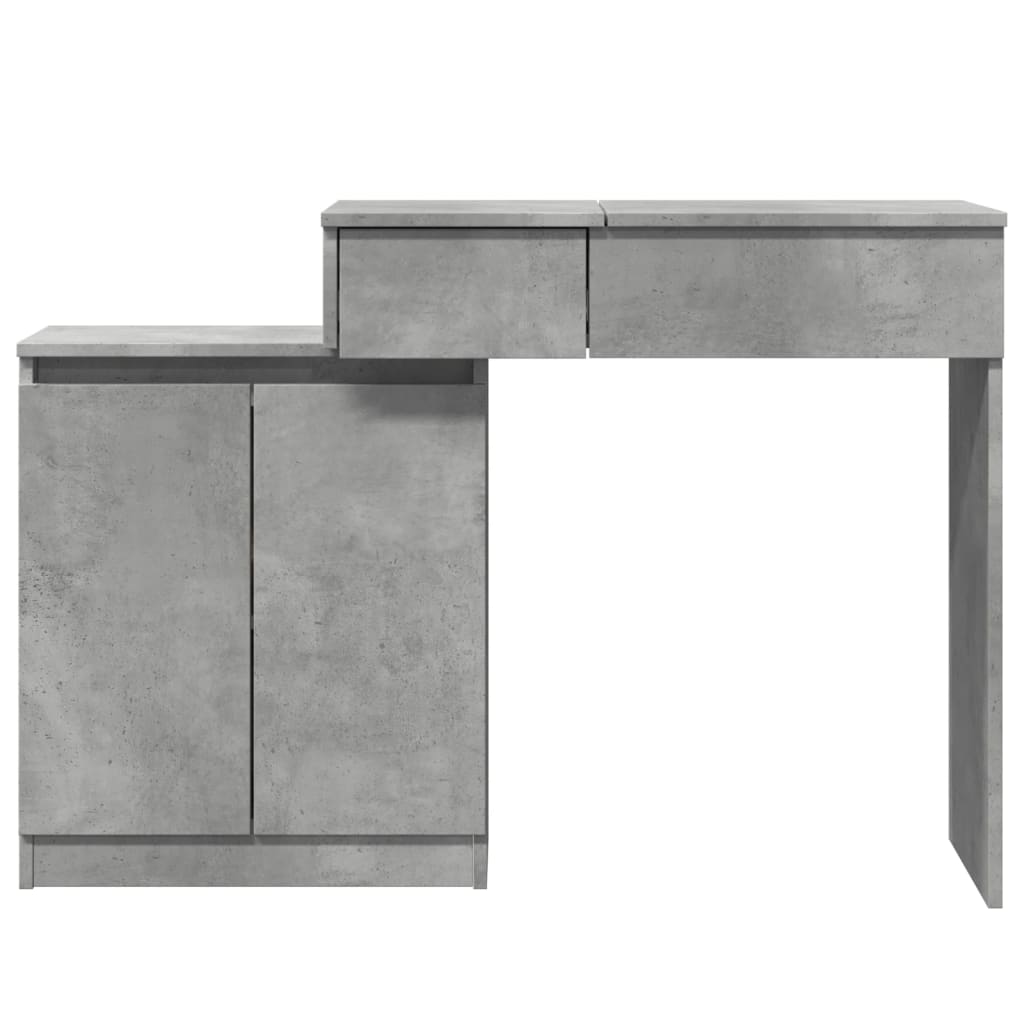 Dressing Table with LED Concrete Grey 115x37x110.5 cm - Bend