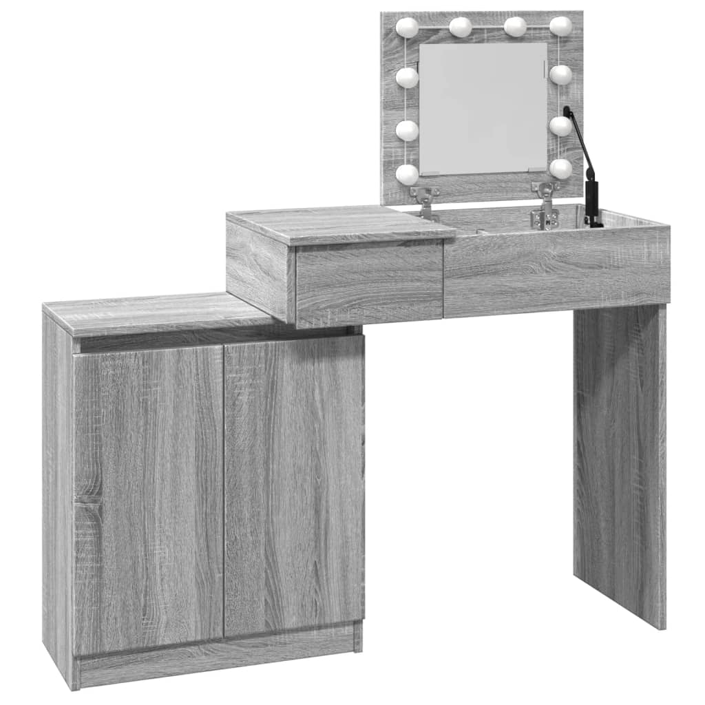 Dressing Table with LED Grey Sonoma 115x37x110.5 cm - Bend