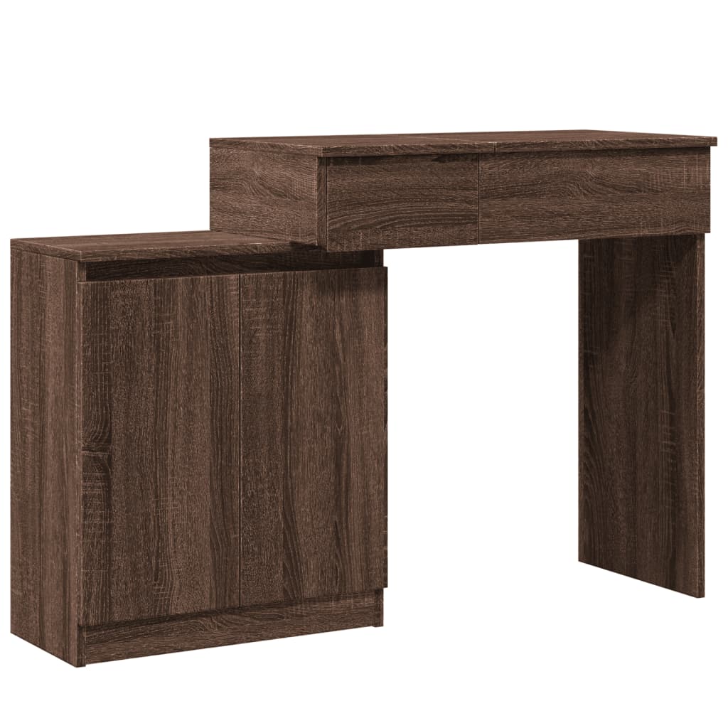 Dressing Table with LED Brown Oak 115x37x110.5 cm - Bend