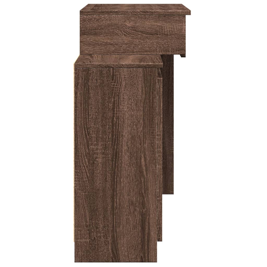 Dressing Table with LED Brown Oak 115x37x110.5 cm - Bend