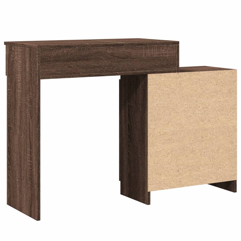 Dressing Table with LED Brown Oak 115x37x110.5 cm - Bend