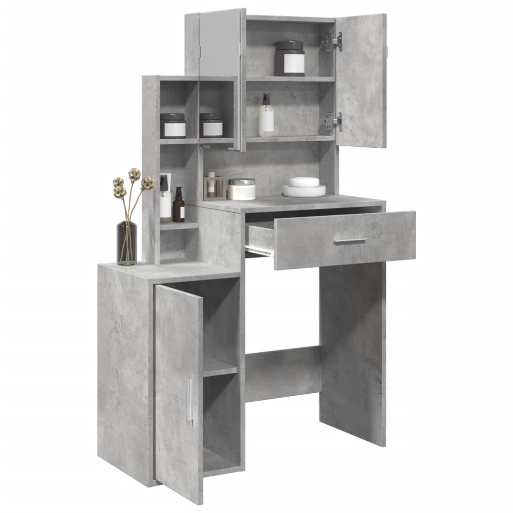 Dressing Table with Cabinet Concrete Grey 80x35x132 cm - Bend