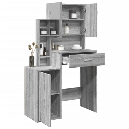 Dressing Table with Cabinet Grey Sonoma 80x35x132 cm - Bend