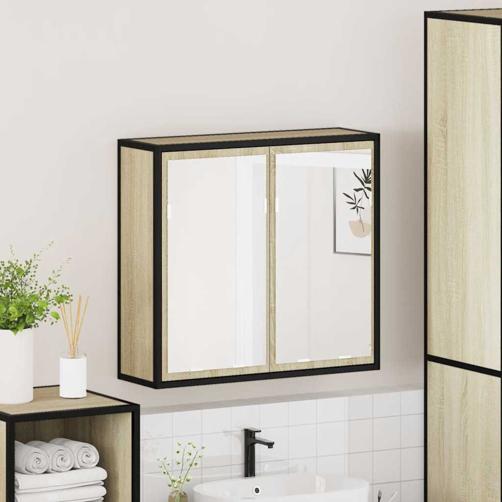 Bathroom Mirror Cabinet Sonoma Oak 65x20x60 cm Engineered Wood - Bend