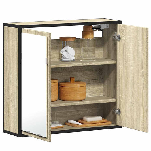 Bathroom Mirror Cabinet Sonoma Oak 65x20x60 cm Engineered Wood - Bend