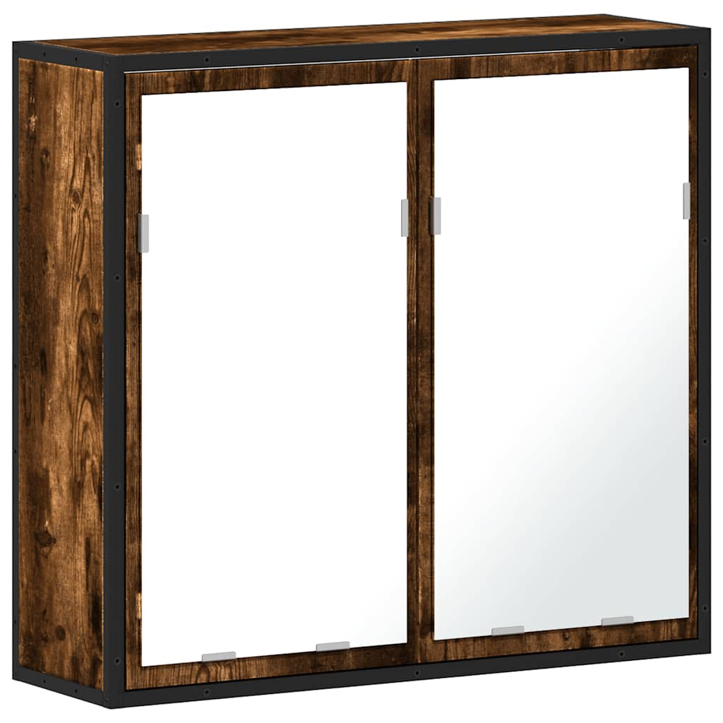 Bathroom Mirror Cabinet Smoked Oak 65x20x60 cm Engineered Wood - Bend