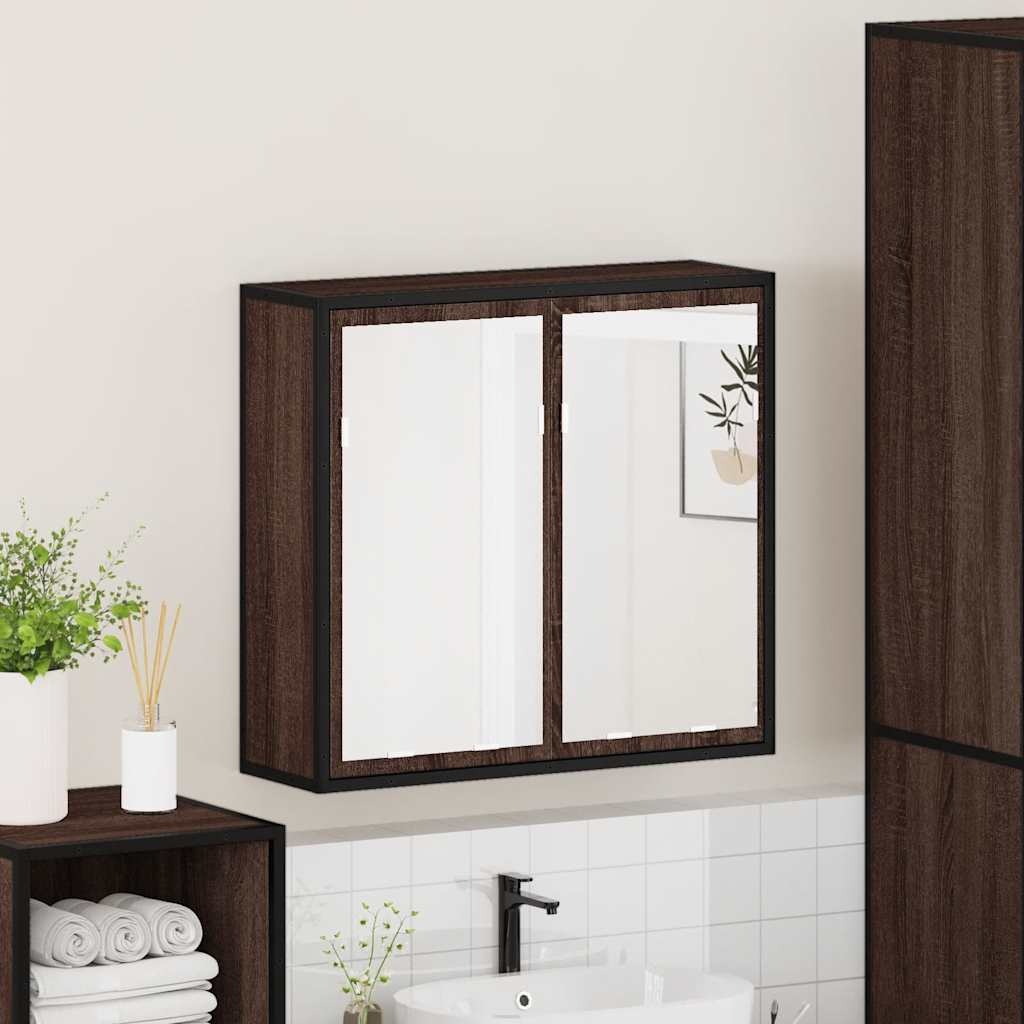 Bathroom Mirror Cabinet Brown Oak 65x20x60 cm Engineered Wood - Bend