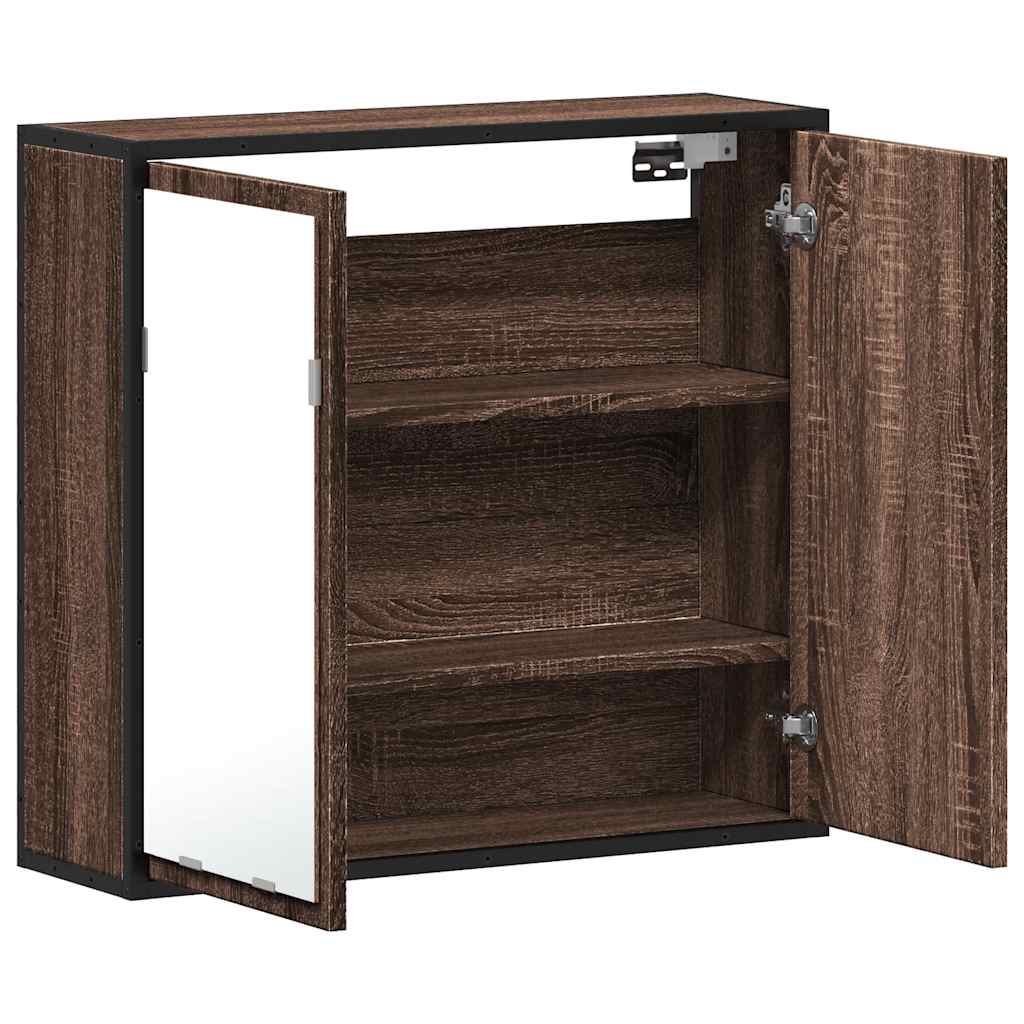 Bathroom Mirror Cabinet Brown Oak 65x20x60 cm Engineered Wood - Bend