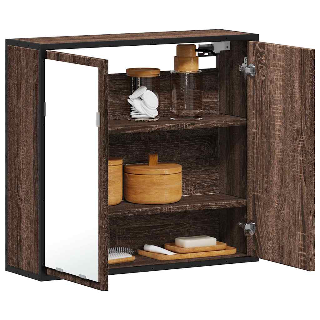 Bathroom Mirror Cabinet Brown Oak 65x20x60 cm Engineered Wood - Bend