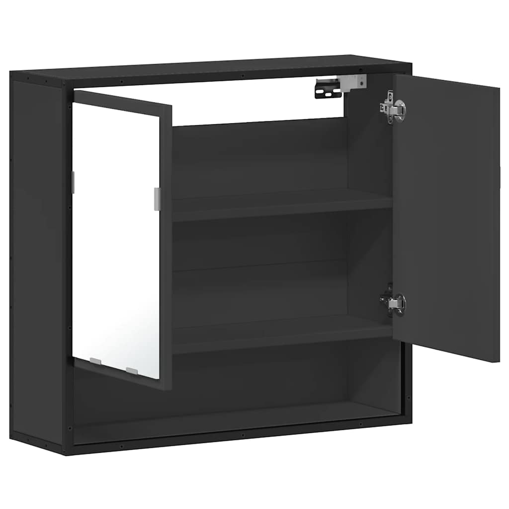 Bathroom Mirror Cabinet Black 65x20x60 cm Engineered Wood - Bend