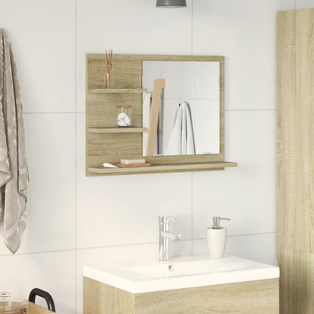 Bathroom Mirror Engineered Wood in Various Colors and Sizes