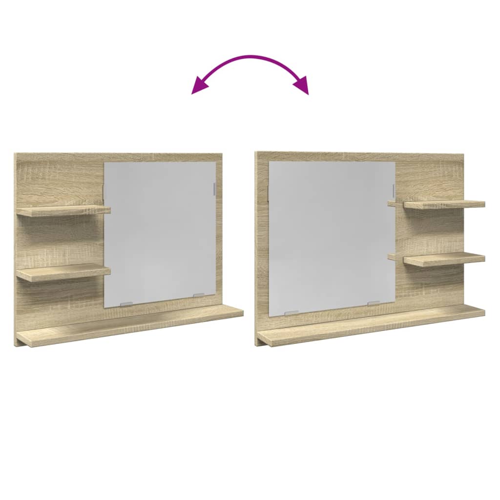 Bathroom Mirror Engineered Wood in Various Colors and Sizes