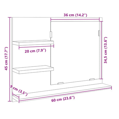 Bathroom Mirror Engineered Wood in Various Colors and Sizes