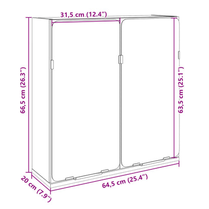 Bathroom Mirror Cabinet Sonoma Oak 64.5x20x66.5 cm Engineered Wood - Bend