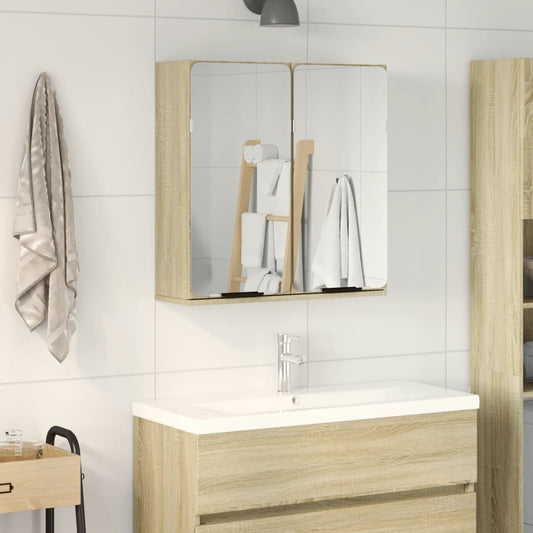 Bathroom Mirror Cabinet Sonoma Oak 64.5x20x66.5 cm Engineered Wood - Bend