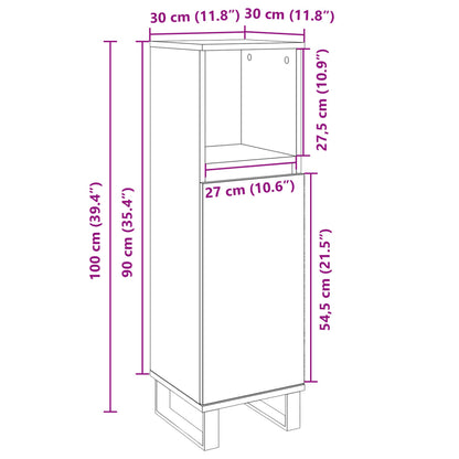 Bathroom Cabinet Sonoma Oak 30x30x100 cm Engineered Wood - Bend