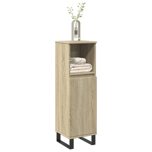 Bathroom Cabinet Sonoma Oak 30x30x100 cm Engineered Wood - Bend