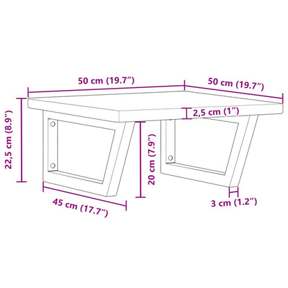 Steel and Oak Floating Basin Shelf