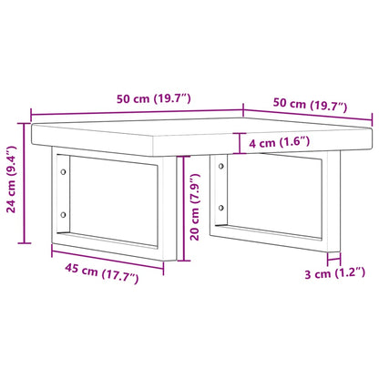 Floating Basin Shelf in Steel and Oak Wood