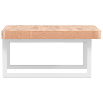 Wall-Mounted Basin Shelf with Beech Wood Top and Steel Supports