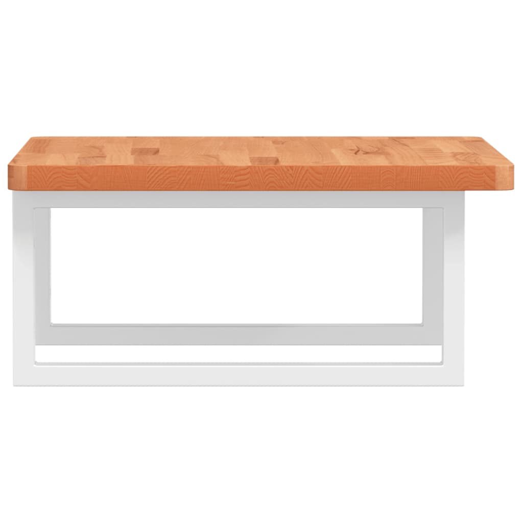 Wall-Mounted Basin Shelf with Beech Wood Top and Steel Supports