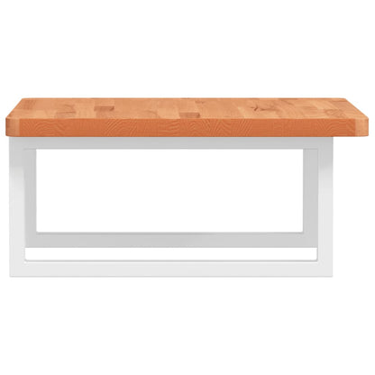 Wall-Mounted Basin Shelf with Beech Wood Top and Steel Supports