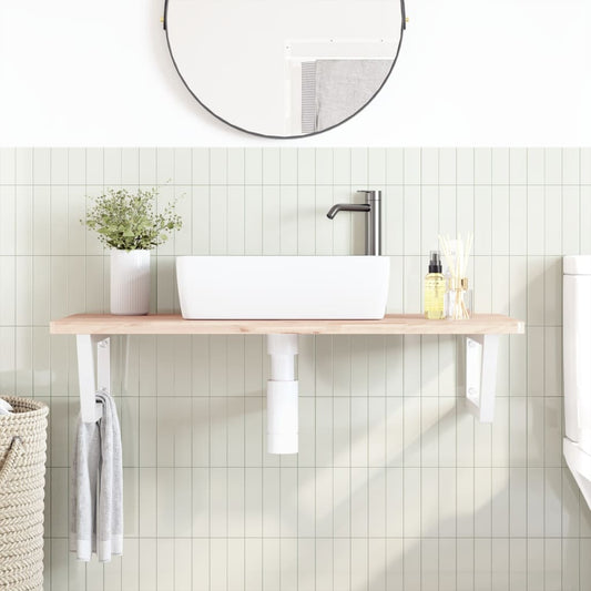 Floating Basin Shelf in Steel and Beech Wood