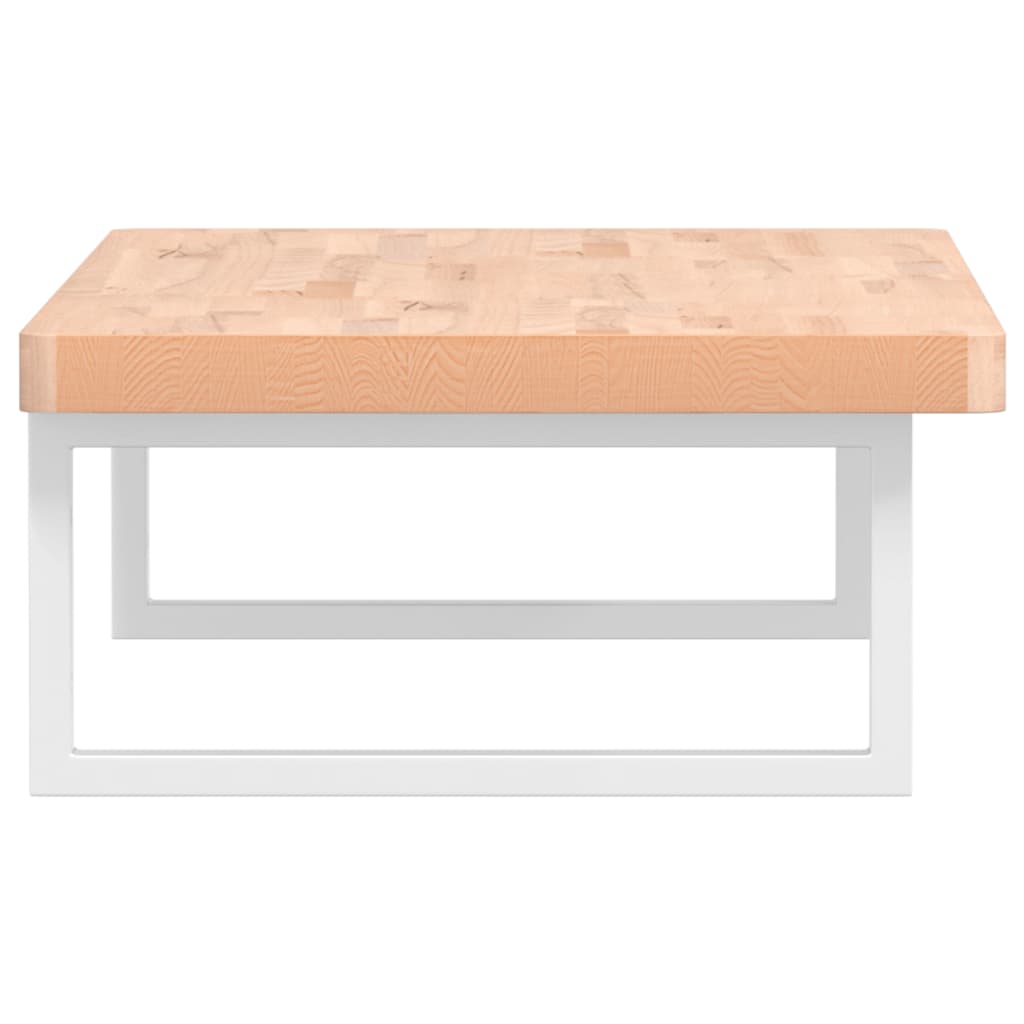 Wall-Mounted Basin Shelf with Beech Wood Top and Steel Supports