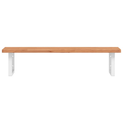 Wall-Mounted Basin Shelf with Steel Frame and Beech Wood Top