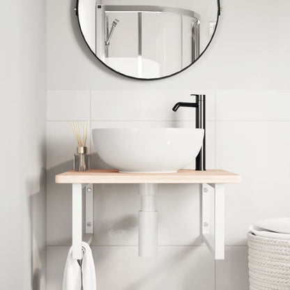 Floating Basin Shelf in Steel and Oak Wood