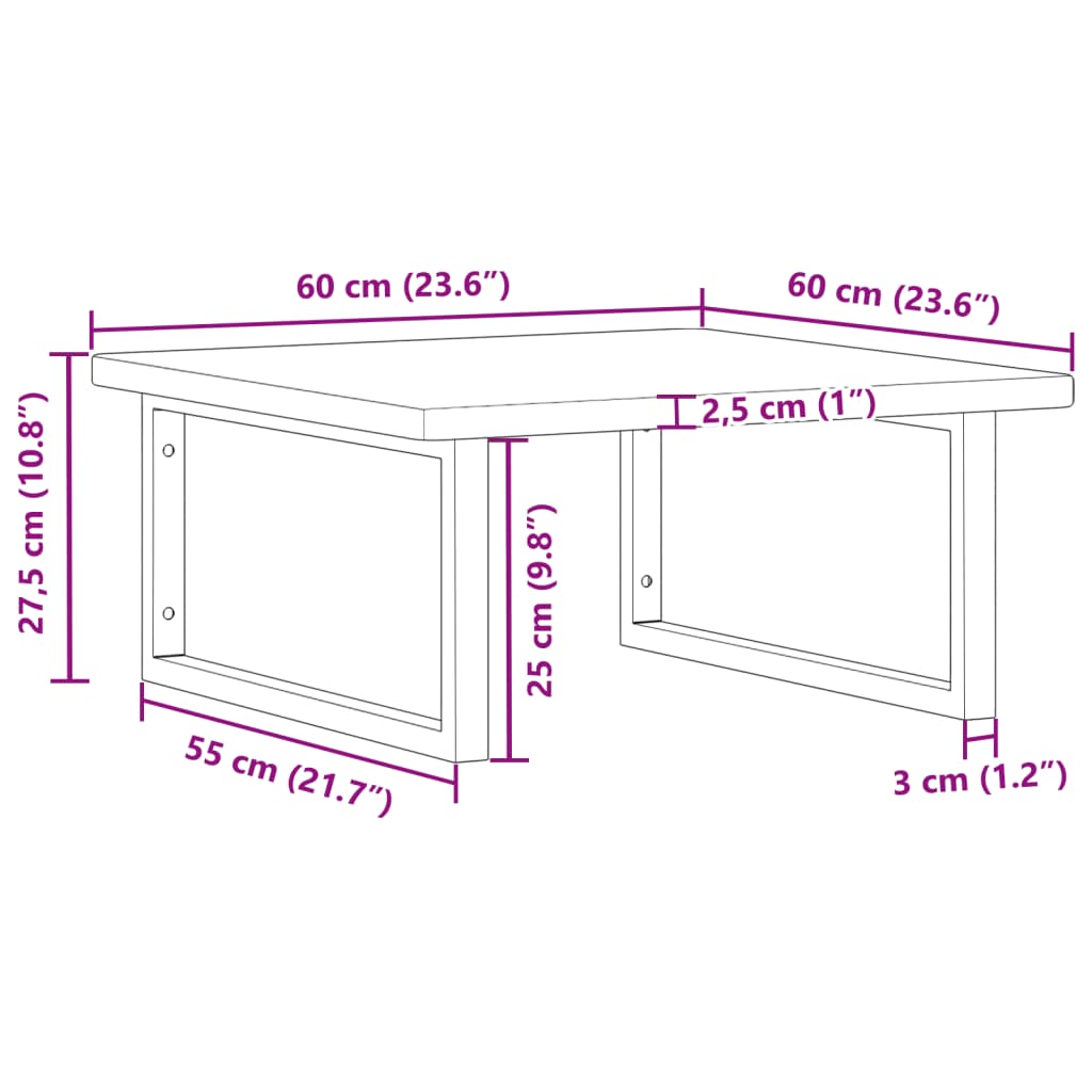 Floating Basin Shelf in Steel and Oak Wood