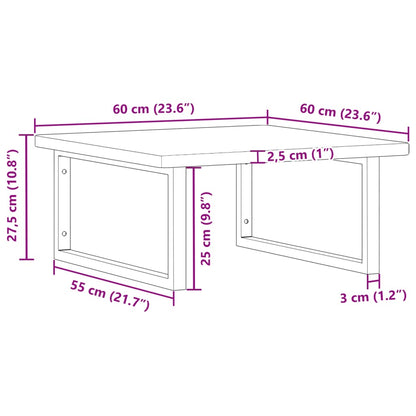 Floating Basin Shelf in Steel and Oak Wood