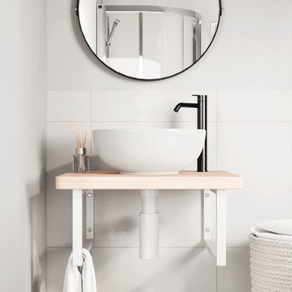 Floating Basin Shelf in Steel and Oak Wood